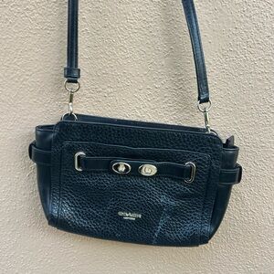 Coach Black Pebbled Leather Shoulder Bag with Gold Hardware